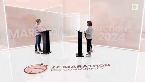 Maud Wattiez sur le plateau de notele lors du marathon des communales 2024